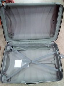 hardside luggage inside